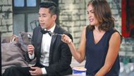 Brad (Parry Shen) and Britt (Kelly Thiebaud) bonded over dishing the Nurses Ball on General Hospital | Image: JPI